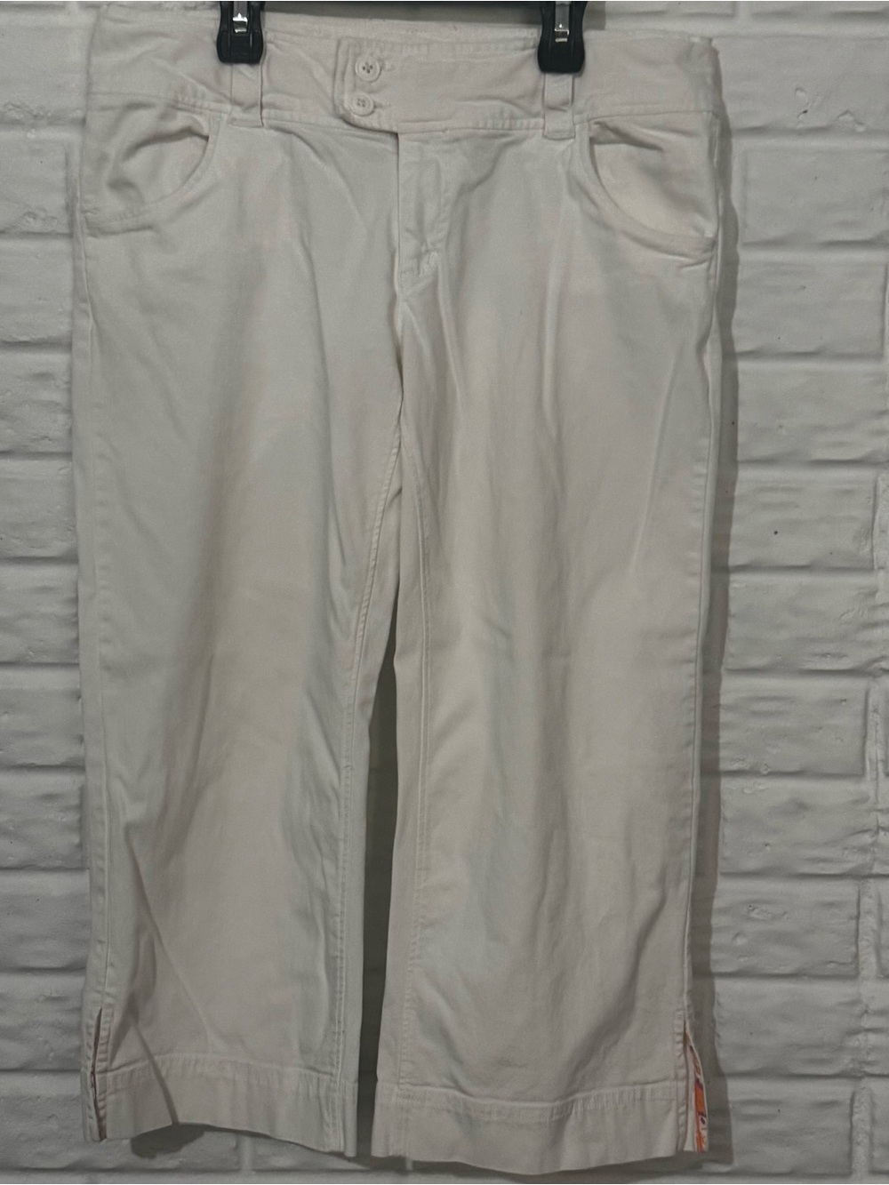 American Eagle Capri Pants Women's 10 White Cropped Nautical Beach